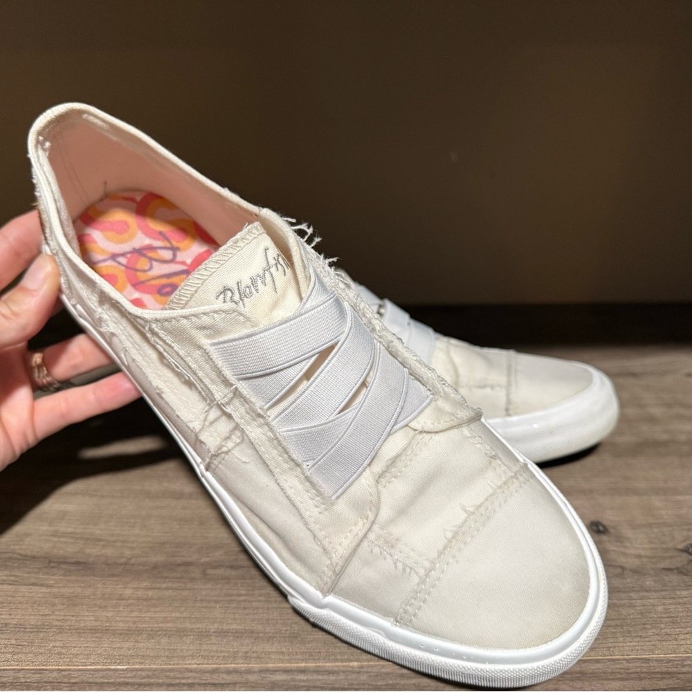 Blowfish white distressed sneakers